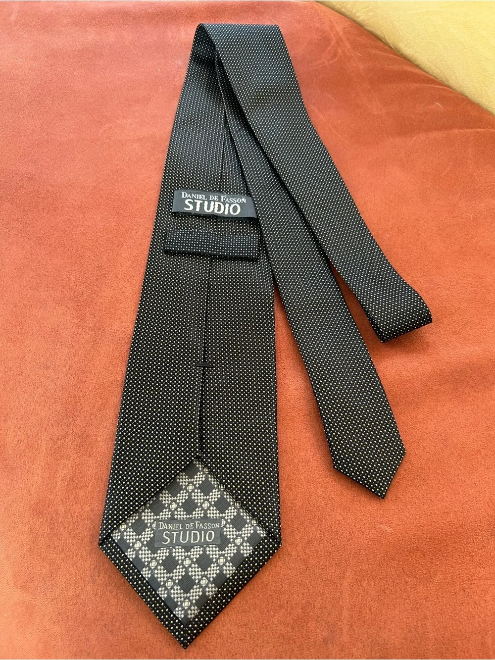 Daniel de Fasson Men's Black Microdot Neck Tie